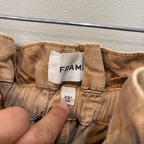 Frame Denim Elastic High Paperbag Waist Shorts Women’s Size XS - Picture 3 of 9